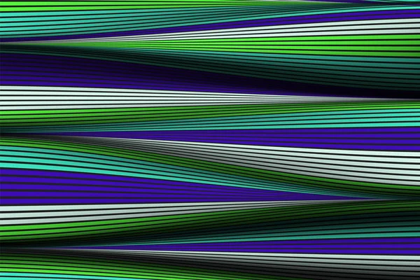 Lignes ondulées avec dégradé. Trendy Abstract Background with a Distorted Striped Surface. Modèle futuriste avec effet de volume et de mouvement. Débit. Abstraction 3D ondulée avec des rayures vectorielles déformées . — Image vectorielle