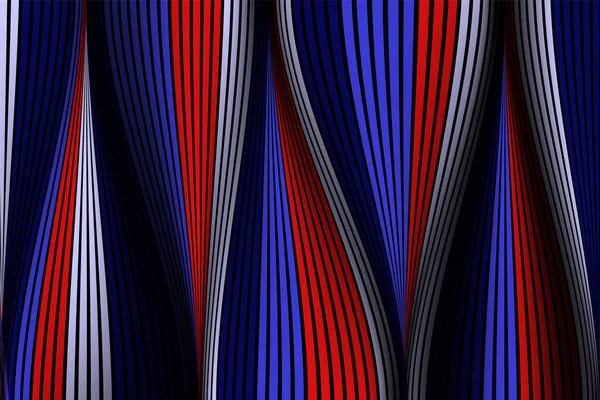 Trendy Abstract Background. Papier peint vectoriel avec effet de volume et de mouvement. Surface colorée déformée. Lignes ondulées et gradient Mesh. Illustration 3D futuriste avec distorsion des lignes. Débit . — Image vectorielle