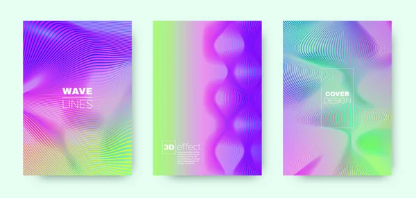 Hologram Stripe poster. Abstract 3D brochure. — Stockvector