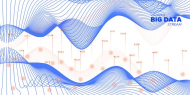 Büyük Veri. Beyaz İnfografik İllüstrasyon. Kodlama 