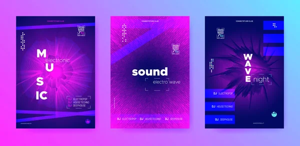 Αφίσα της φωτεινής μουσικής. DJ-Φέιγ βολάν. κυανό ηλεκτρονικό — Διανυσματικό Αρχείο