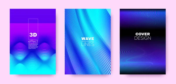 Linee di flusso Poster. Set di copertine vettoriali multicolore . — Vettoriale Stock