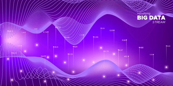 Фиолетовый Большой Data. Матричная визуализация. Большой — стоковый вектор