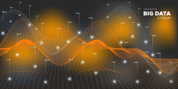 Nube de Big Data. Visualización de matriz. Big Data — Vector de stock