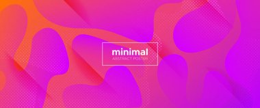 3d Akışkan Arka Plan. Neon Minimal Afiş. Mor 