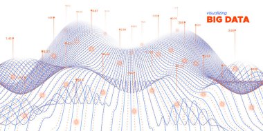 Büyük Veri. Beyaz İnfografik İllüstrasyon. Kodlama 