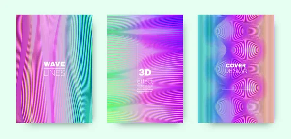 홀로그램 라인 개념. 모던 3D 브로셔. — 스톡 벡터