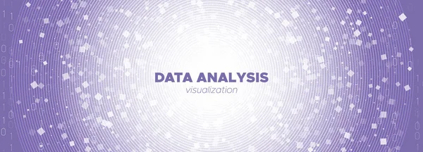 Análisis de Big Data. Movimiento de partículas rosadas. Violeta. — Archivo Imágenes Vectoriales