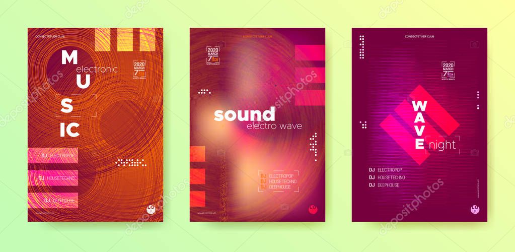 Sound Wave Poster Electronic Party Music Festival Poster Light Dj Banner Warm Gradient Banner Electronic Round Fiery Music Festival Poster Dj Event Glitch Fluid Abstract Premium Vector In Adobe Illustrator Ai