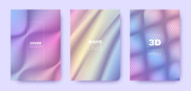 Çok Renkli Afiş. Gökkuşağı 3d Hatları Kapak. Vektör 