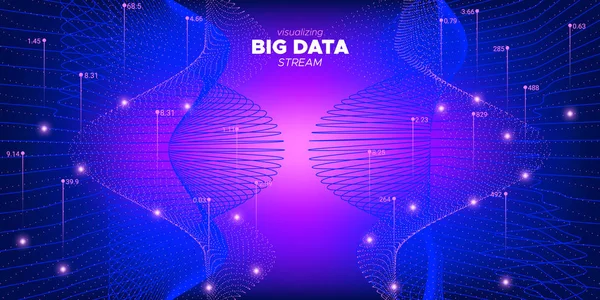 Künftiges Big-Data-Netzwerk. Veilchenstatistik — Stockvektor
