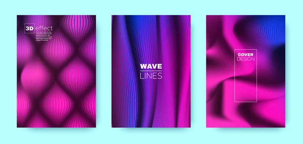 Violet Wave poster. Abstracte cover. Paarse — Stockvector