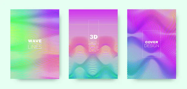 Farbenfrohe lineare Form. minimale 3D-Illustration. — Stockvektor