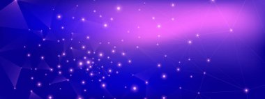 Teknoloji Ağı. Büyük Veri İllüstrasyonu. Mavi 