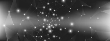 Data Tech Konsepti. Gri Vektör Bilim Mekiği. 