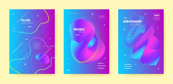 Plakat muzyczny Purple Electro. Gradient fali — Wektor stockowy