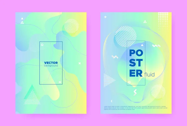 Poster de pastel azul. Resumo Memphis — Vetor de Stock