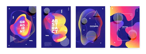 Brochure Flow Memphis. Hipster futuriste — Image vectorielle