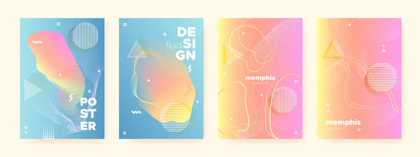 Çoklu Renkli Akışkan Dalgalar. Turuncu Memphis Dokusu. 