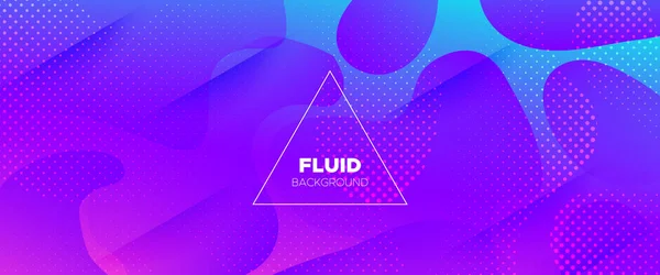 Colorido banner de fluido 3d. Fondo de gradiente . — Vector de stock