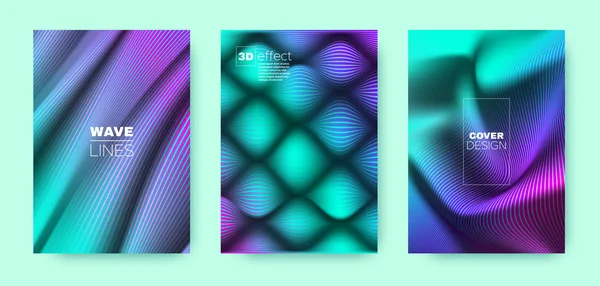 Neon Flow Template. Abstracte dekking. Dynamisch — Stockvector