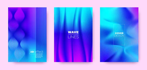 Plakát Flow Line. Purple Modern Covers Set. — Stockový vektor