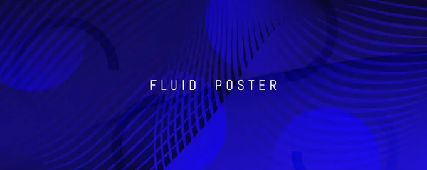 Fondo futurista azul. Folleto de línea de flujo . — Vector de stock