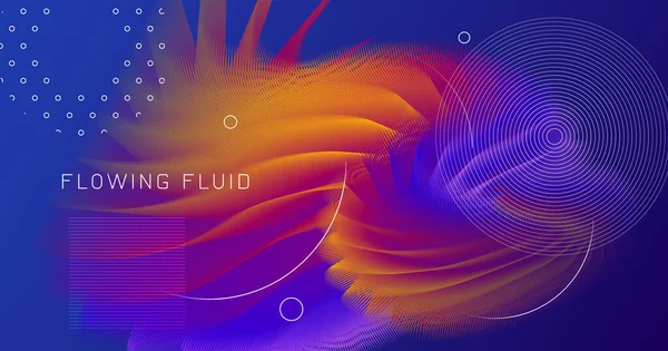 Formes liquides 3d à flux coloré. Couleur Lumineux — Image vectorielle