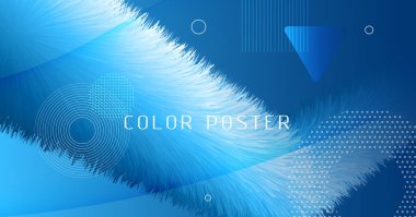 Üç boyutlu dalga şekilleri. Akış Bayrağı. Mavi Soyut 