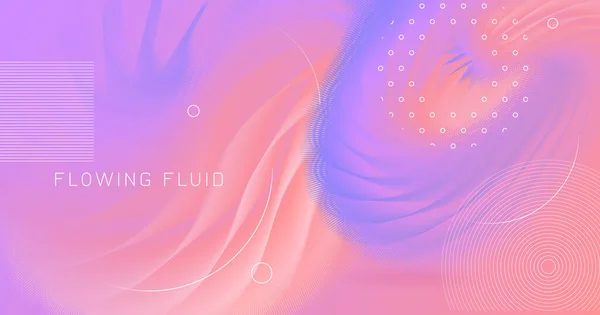 Pink Wave Fluid. Flow Vibrant Background. Vector — Stock Vector