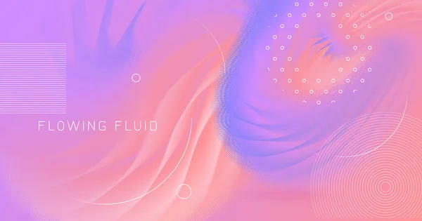 Fluide d'onde rose. Flux fond vibrant. Vecteur — Image vectorielle