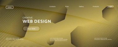 Soyut Vektör Eğrisi. Altın Dinamik Arkaplan. 