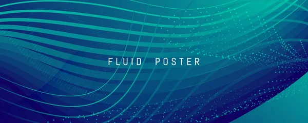 Dark Dynamic Wave. Fluid 3d Concept. Culoare — Vector de stoc