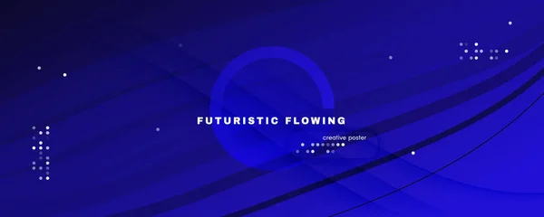 Blauer futuristischer Hintergrund. Banner mit flüssiger Form. — Stockvektor