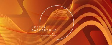 Eğri Akışkan Akış. Sarı Geleceğsel Arkaplan. 