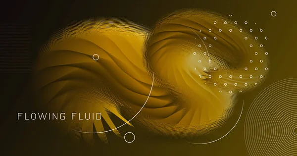 Cubierta de póster de fluido. Diseño de música dorada. Vector — Archivo Imágenes Vectoriales