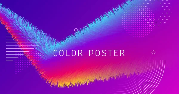 Sıvı Soyut. Neon Grafik Şablonu. Vektör 