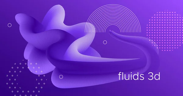 3d Fluid Vector. Flow Abstract Movement. Dynamique — Image vectorielle