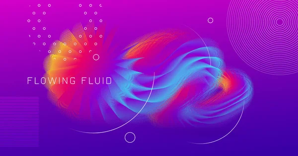 Fluid Abstract. Neonové dynamické pozadí. Vektor — Stockový vektor