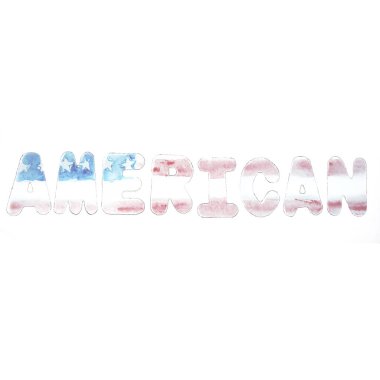 Alfabe harf ve rakamlar Amerikalı suluboya, tipografi bağımsızlık günü, ABD, suluboya kroki üzerinde bayrak