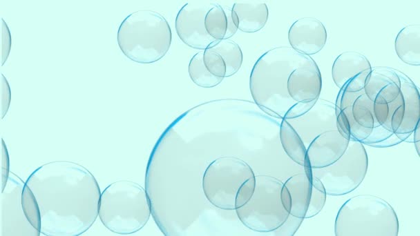 Burbujas Animadas Sobre Fondo Azul — Vídeos de Stock