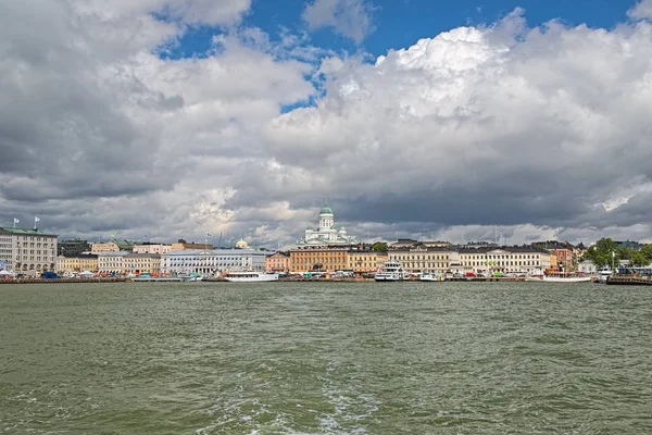 Helsinki cityscape with Helsinki Cathedral, Finland. View from the South Harbor.