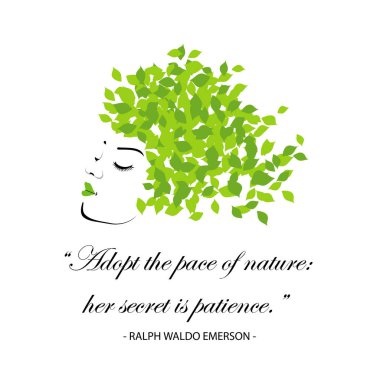 Quotes for nature- Adopt the pace of nature, her secret is patience. Happy Earth day clipart