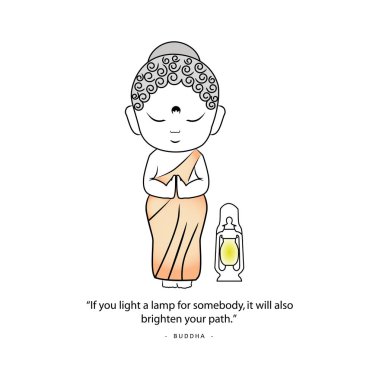 Sevimli küçük Buda alıntı ile