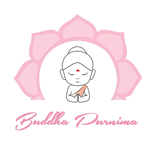 Buda Purnima Vesak Dia Marcando Nascimento Buda Com Roda Dharma — Vetor de Stock