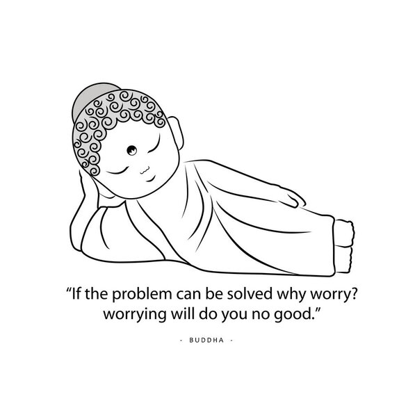 Little Buddha with motivational quote.