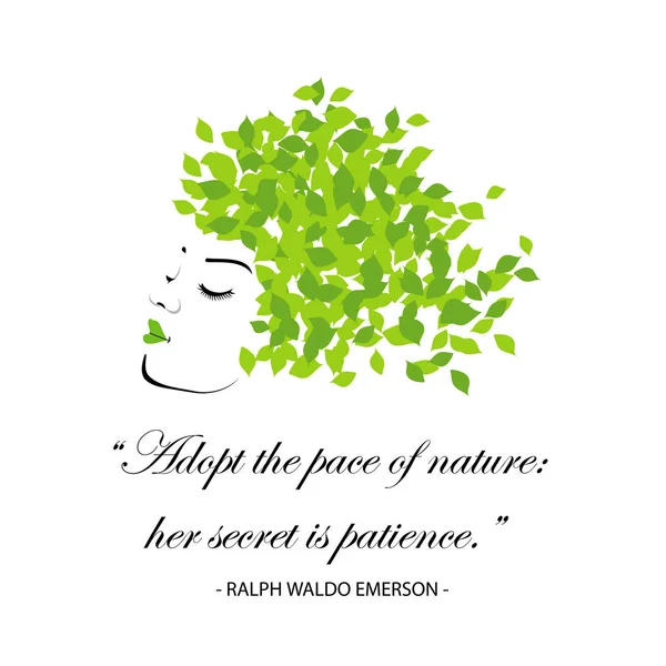 Quotes Nature Adopt Pace Nature Her Secret Patience Happy Earth — Stock Vector