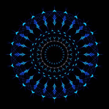 Karmaşık sanatsal mavi Mandala