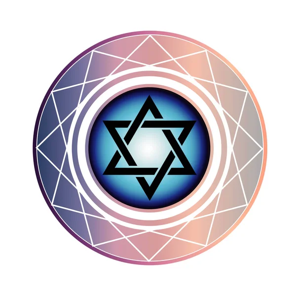 Židovskou Davidovu Hvězdu Znak — Stockový vektor