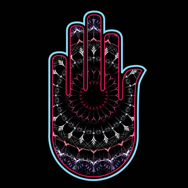 Hamsa or Fatimas hand used as a sign of protection in Middle east- Ahimsa hand for non violence popular in Buddhist and HIndu cultures